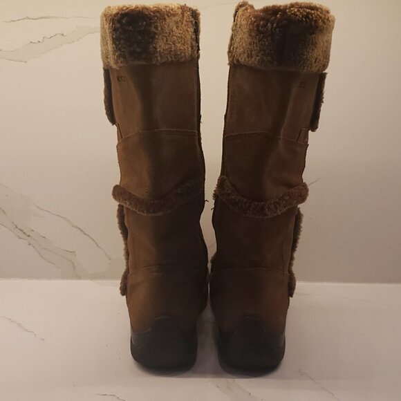 VINTAGE ECCO Ladies  Suede Winter Boots Brown Size 38 - Picture 4 of 13